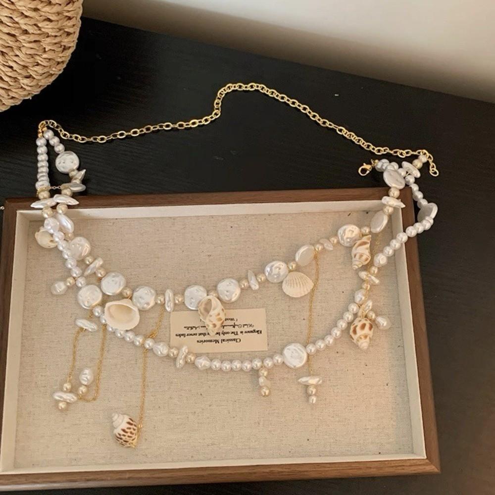 Starfish Double Layer Seashell Waist Chain Conch Pendant Belly Chain  Vacation