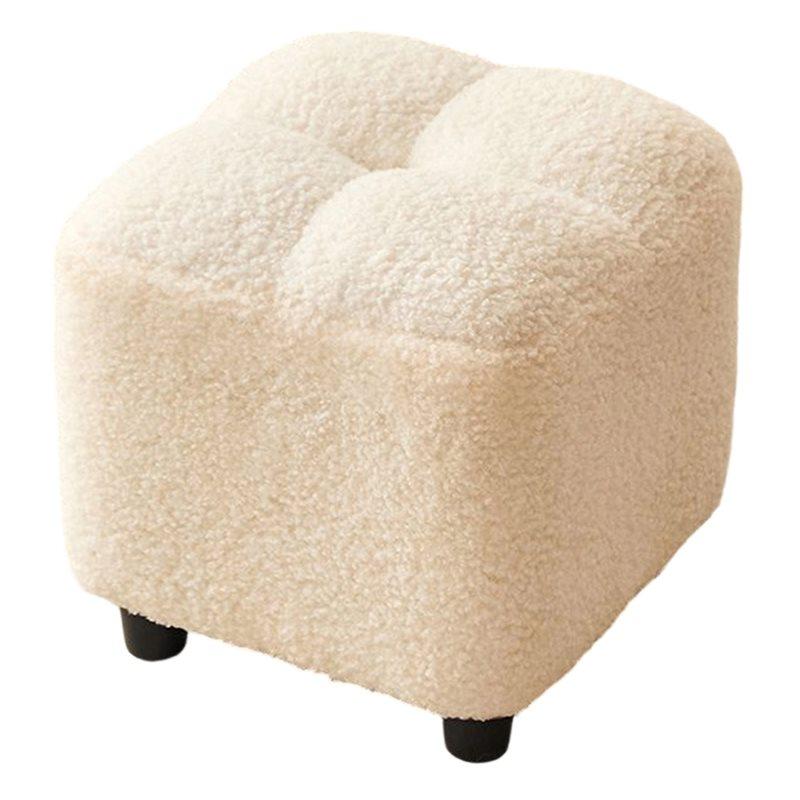 

A58Z Sitting Pier Foot-To-Door Shoe Changing Storage Stool Household Low Stool Lamb Fleece Sofa Soccer Stool New Chinese Wind Be білий