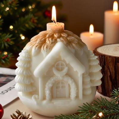 Weihnachtshaus Kerzenform Silikonformen Ornamentformen Gussformen Handgefertigte Gipsformen Bastelbedarf
