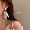 Silver needle super fairy flower petal earrings Korean niche high-end stud earrings ins Mori girl versatile earrings female