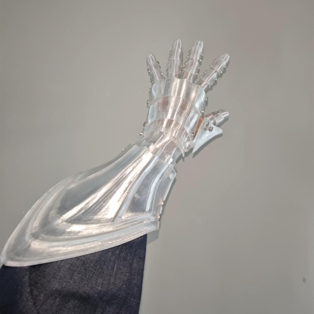 Impression 3D Armure de Bras Mécanique Multifonctionnelle Gants Longs en Plastique Techwear Vintage Médiéval Armure de Main Costume Cosplay