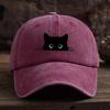 Black Cat Washed Soft Top Baseball Cap Unisex Summer Sunshade Fashion Outdoor Hat for Men And Women