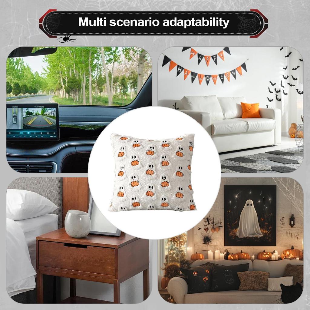 Halloween Pillowcase Fall Pumpkin Ghost Pillowcases Couch Decor 2 Pieces Home Decor Halloween Decorations for Sofa Bedroom Dorm