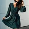 Fashion V-neck Long Sleeve Polka Dot Casual Dress for Women Summer New High Waist A Line Women's Dresses Vintage Slim Fit Sexy Party Short Dress 26268