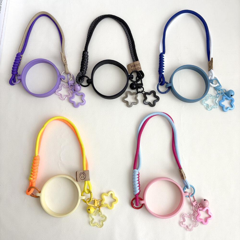 Color-Blocking Lanyard with Star Bell Pendant for Tupperware Bottle, Insulated Mug Handle, or Coffee Cup