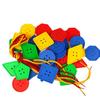 Geometric Lacing Board: Fine Motor Skills Building Blocks for Ages 3+.