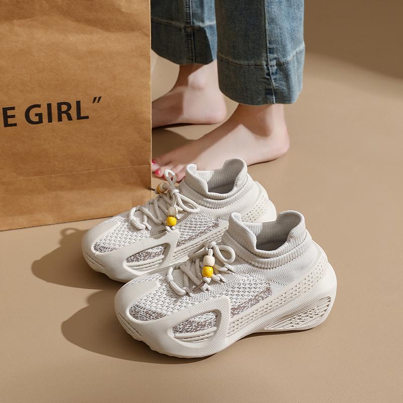 Women Platform Sneakers Casual Sports Shoes Lace Up Breathable Shoes High Quality Outdoor Running Tennis Sneakers Footwear 36-41