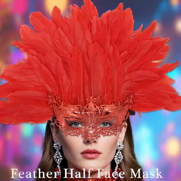 Halbmaske Spitze Maskerade Maske, Mardi Gras Dekorationen Feder Venezianische Maske für Damen Halloween Mardi Gras Kostüm