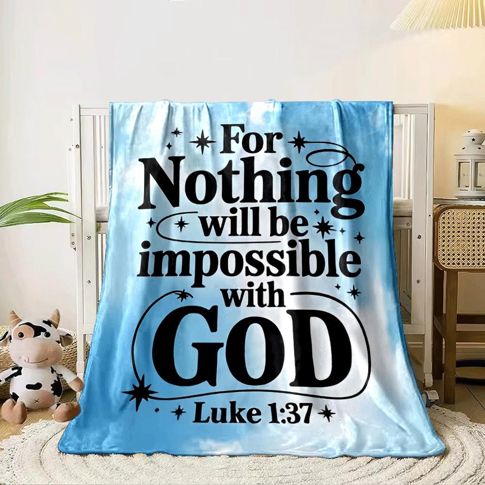 Inspirational text with decorative stars on a cloudy sky background. for all seasons blanket lunch break throw gift 80cm x 120cm