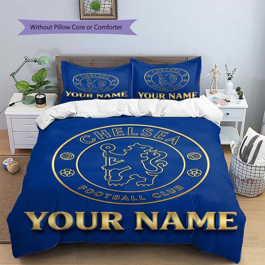 Custom Name,London Blues Chelsea Pattern Bedding Home Decoration Birthday Gift ( 1 Duvet Cover + 2 Pillowcase, Without Core),fan Merchandise.