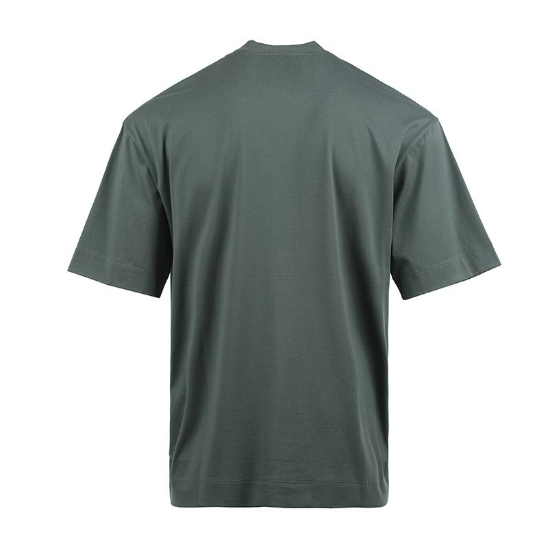 Emporio Armani Ss25 Tričko s výšivkou orla, kulatý výstřih, volný střih, krátký rukáv, Pánské topy, Tmavě zelená, EM001026-AF13669-M9058