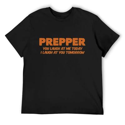 Prepper T-Shirt Oversize T-shirts Man Plus Size Clothes Gifts for Boyfriend Luxury Designer Mens Graphic T-shirts Funny