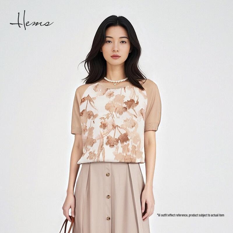 

Элегантный женский вязаный топ с круглым вырезом и короткими рукавами от Heirmans 3XL