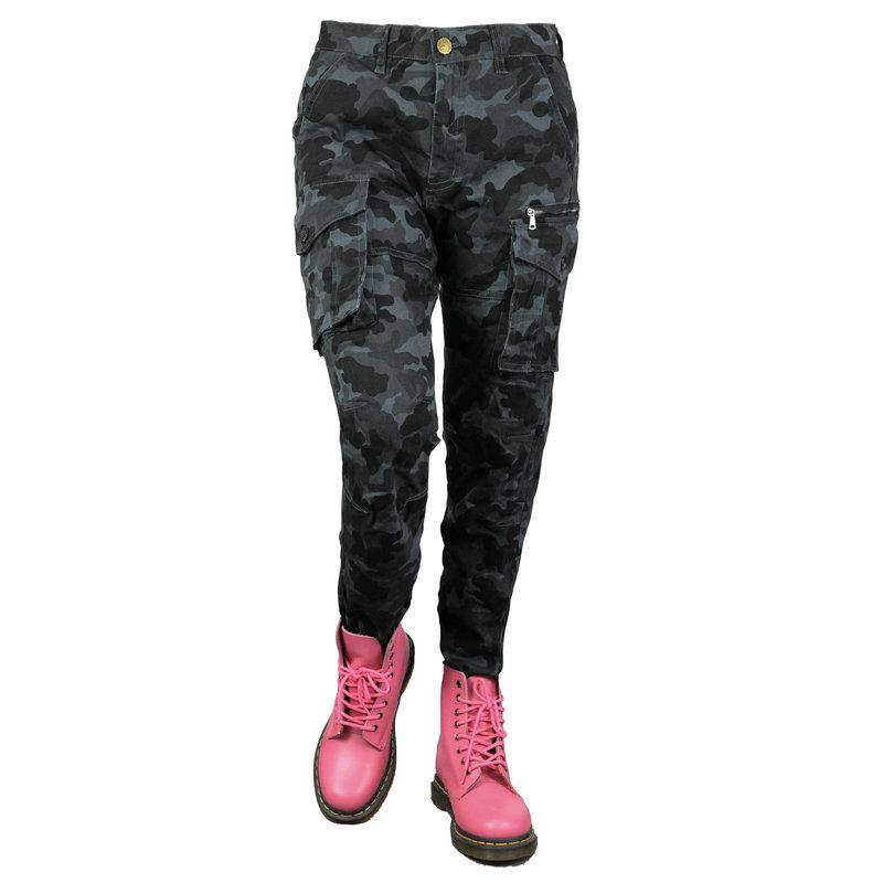 Motorradjeans weiblicher Fahrer Mehrzweck-Cargo atmungsaktive Camouflage-Hose Motorrad-Schutzhose Reithose