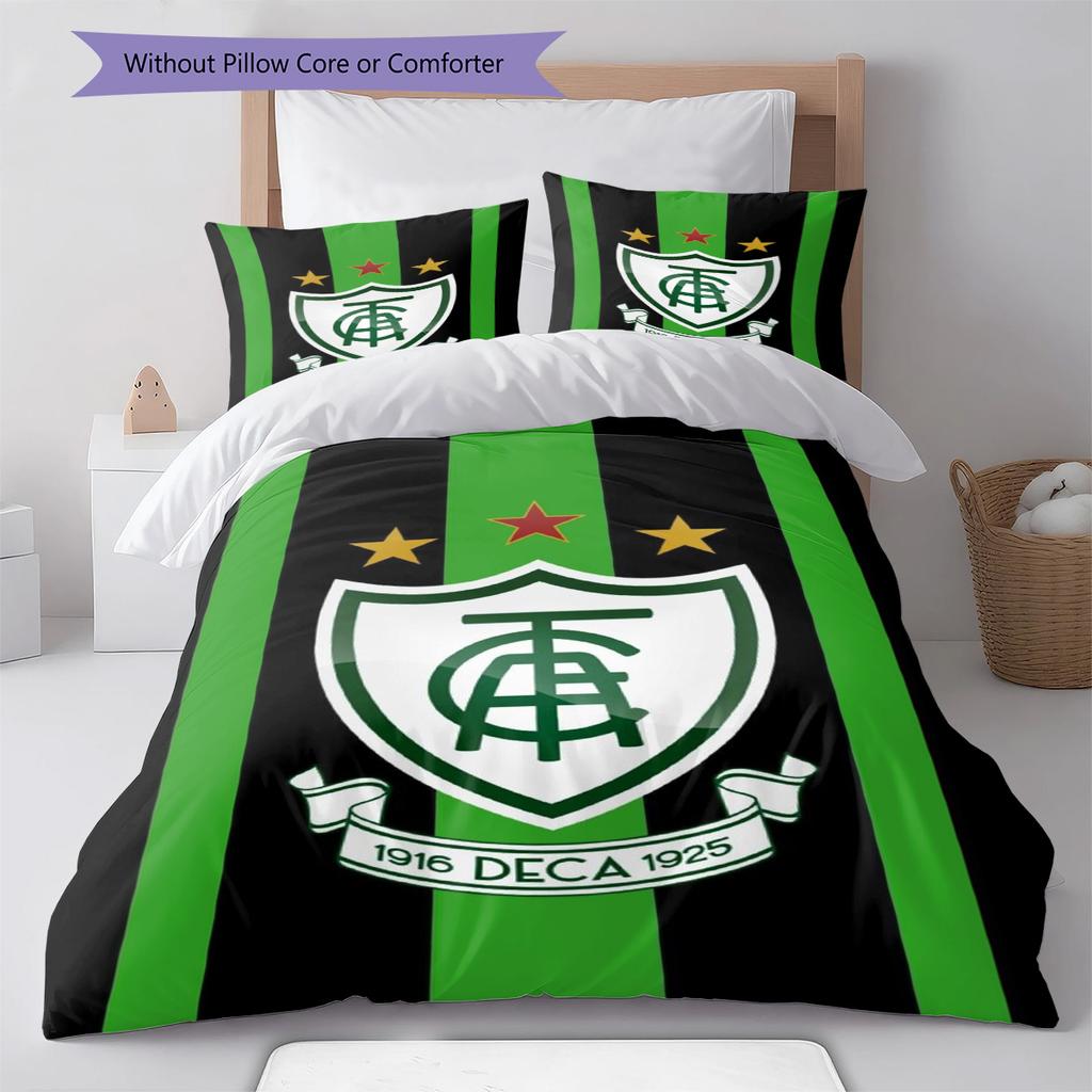 América MG Pattern Bedding Set Quilt Cover Pillowcase Home Decor Gift (1 * Duvet Cover + 2 * Pillowcase, Without Core)