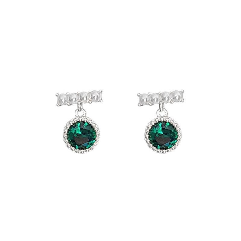 Niche Exquisite Emerald Green Gentle Style Pearl Earrings Earrings Palace Style Luxury Earrings