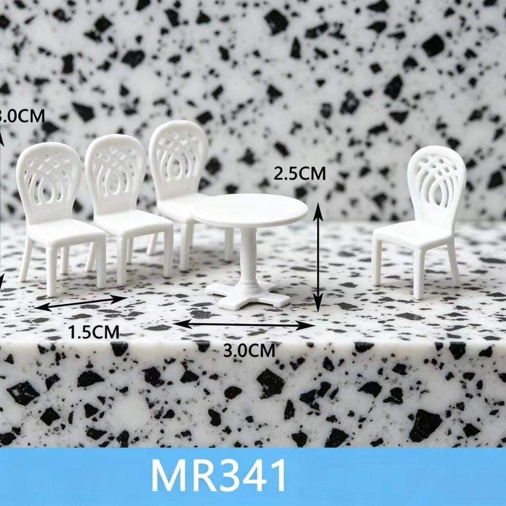 Miniature Interior Model Set: 1:30 Scale Table and Chair for Simulation Building