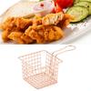 Square Shape French Fry Holder Silver Rose Gold Gold Frying Strainer Fryer Basket  Cooking Frying