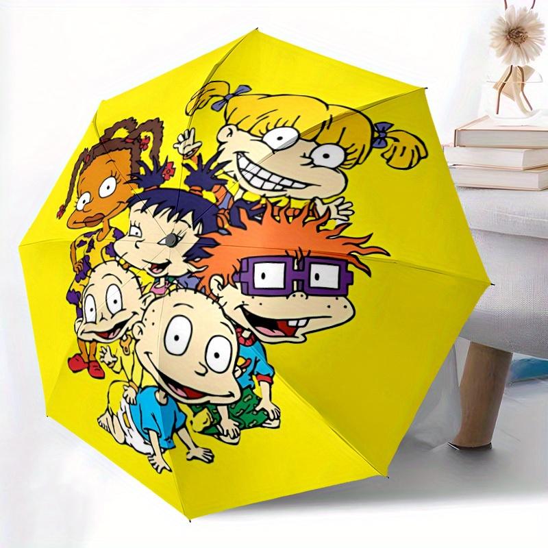Rugrats Babies Automatic Umbrella - Foldable with 8 Iron Ribs, Portable for Outdoor, Gift, Outdoor Umbrell, Playful Accessory, Durable High