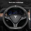 ALN1 För Tesla Model 3 Model Y S X Roadster Mocka Halkfri Andningsbar Läder Bilrattöverdrag Bilaccessoarer Sommar 2026