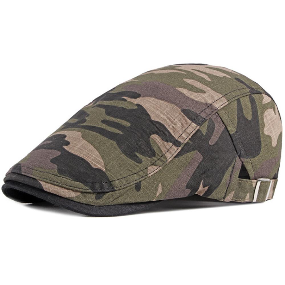 HT4837 Mens Berets Women Spring Summer Sun Cap Artist Painter Beret Hat Male Female Adjustable Ivy Flat Cap Camouflage Beret Cap