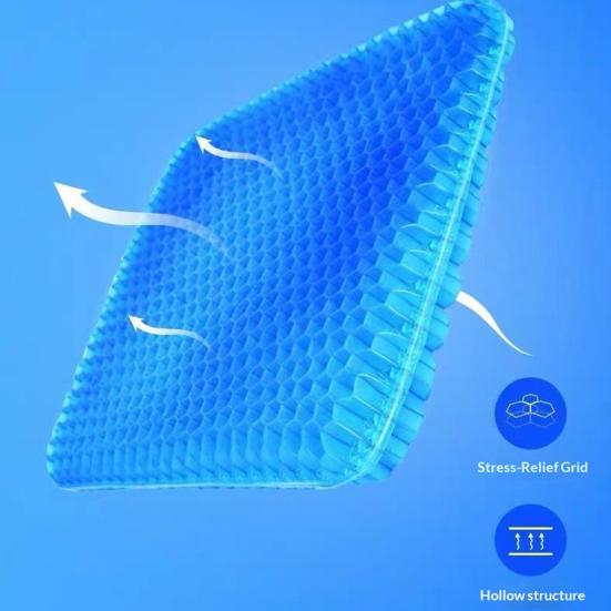 Summer Gel Seat Cushion, Thick Honeycomb Ice Cooling Pad for Pressure Pain Relief, Breathable Car Seat Office Chair Cooling Sitting Mat