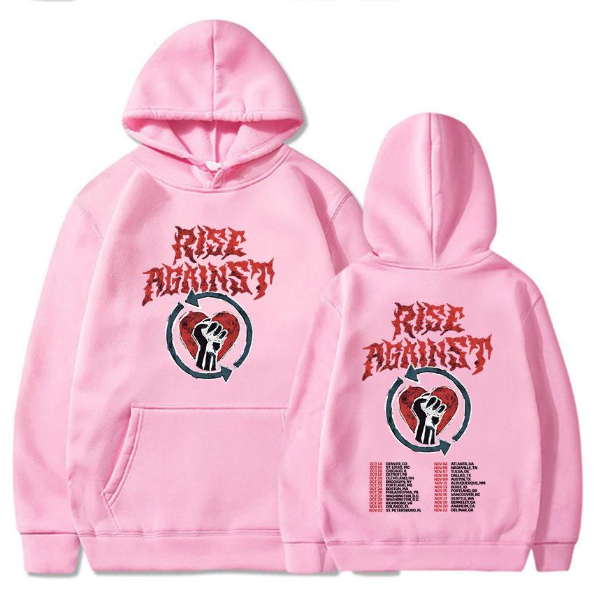 

Худи Rise Against Tour 2024 Мужские Женские Молетом Повседневные Хип-Хоп Унисекс Уличная Одежда Графические Тяжелые Металлические Модные Толстовки Мужские S