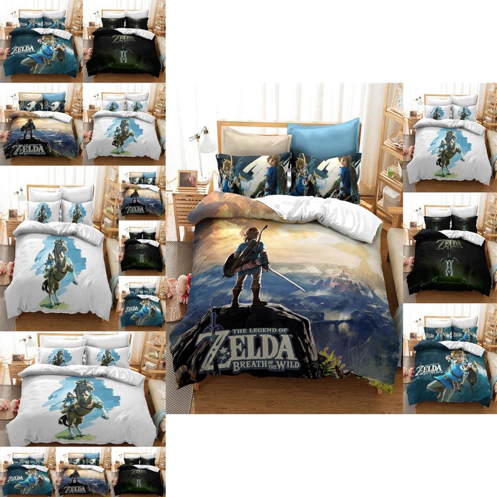 The Legend Of Zelda Colorful Cartoon Bedding Set Queen King Size Soft Material Patterned