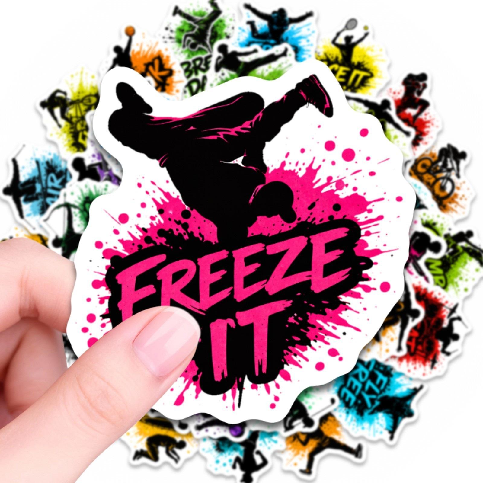 

50 Personalized Sports Theme Splashing Ink Stickers Trendy Cool Graffiti Style Hand Account Stationery Decoration