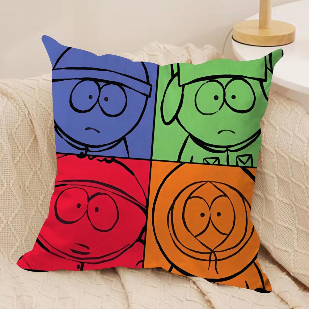 Anime SSouths PPark Cushion Cover Soft Plush Fabric DoubleSided Printed Cushion Covers for All Seasons Modern HomeDecor Gift