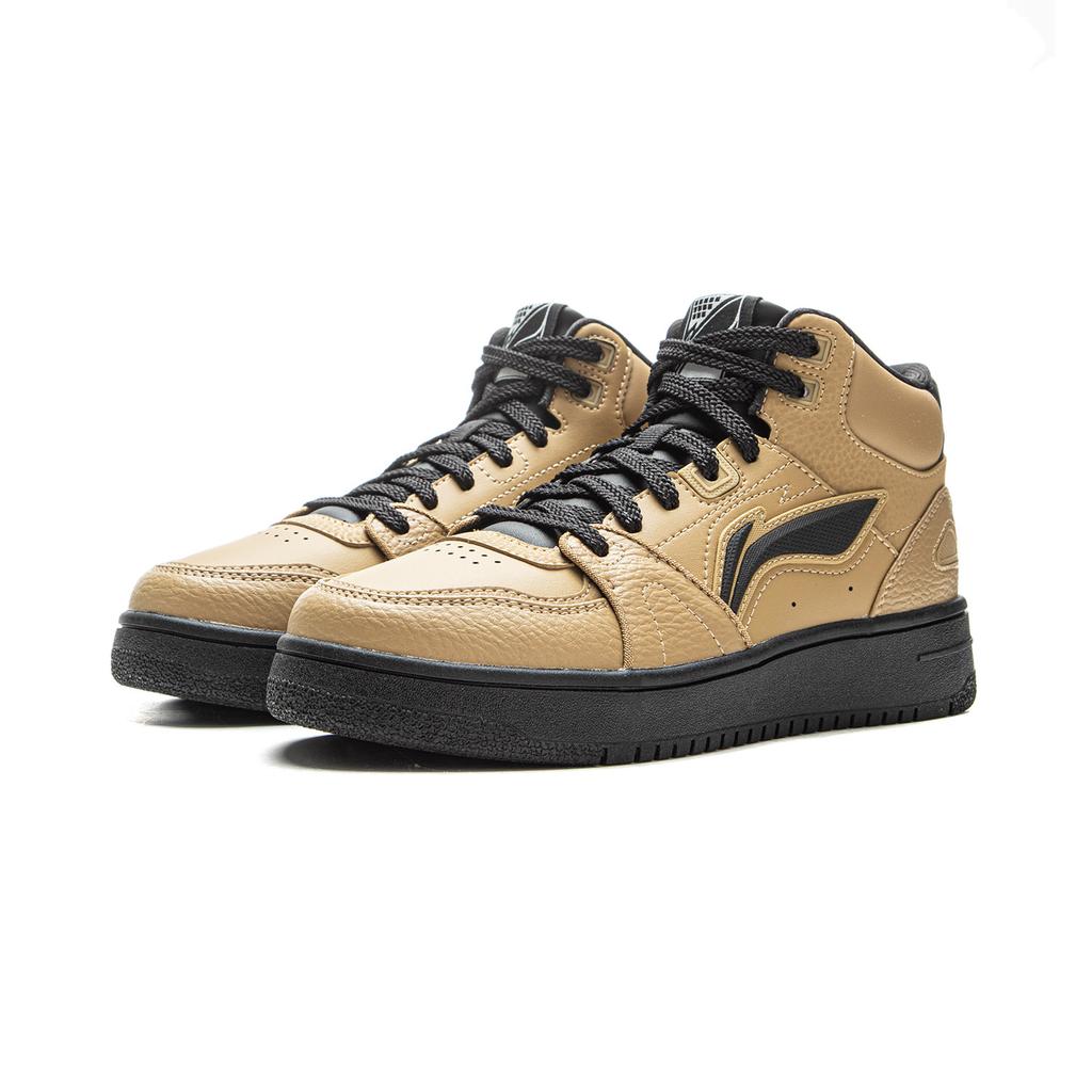 Li Ning Tianji HI Rutschfest Dämpfung Abriebfest Mittelhohe Skateboard Schuhe Damen Braun Schwarz AGCV340-4