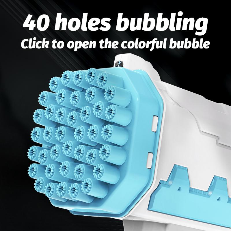 40 Hole Rocket Launcher Bubble Machine Handheld Gatling Electric Bubble Gun Toy Kindergarten Without Battery and Bubble Water
