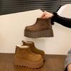 Warm Thickened Snow Boots Women's Velvet Birkenstocks Heightening Light Luxury Short Boots Winter Northeast Cotton Shoes