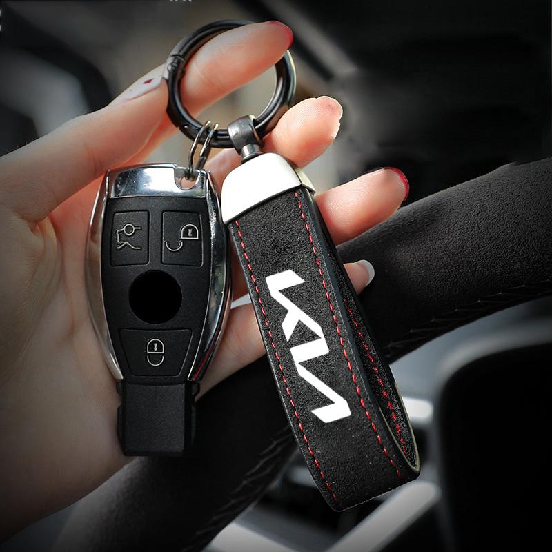 OXPJ7 High-Grade Suede Car Styling Keychain Pendant Keyring Auto Accessories For Kia rio ceed sportage cerato soul sorento k2 k5 flip