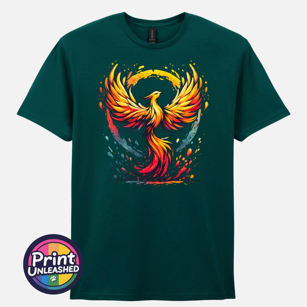 Phönix Vogel T-Shirt Mythischer Feuervogel Grafik-T-Shirt Fantasy Unisex Oberteil Geschenk S2XL