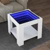 VidaXL Coffee Table with White LED 53x53x45 Cm Engineered Wood, Side Table, Living Room Table, Side Table, End Table 847539