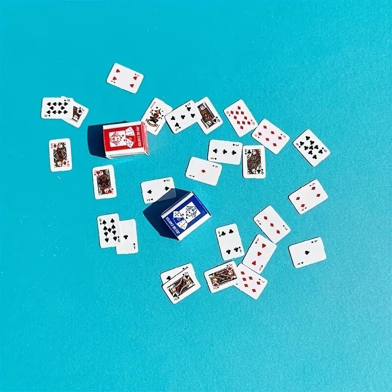 Mini playing cards tiny poker cards set for dollhouse game and party