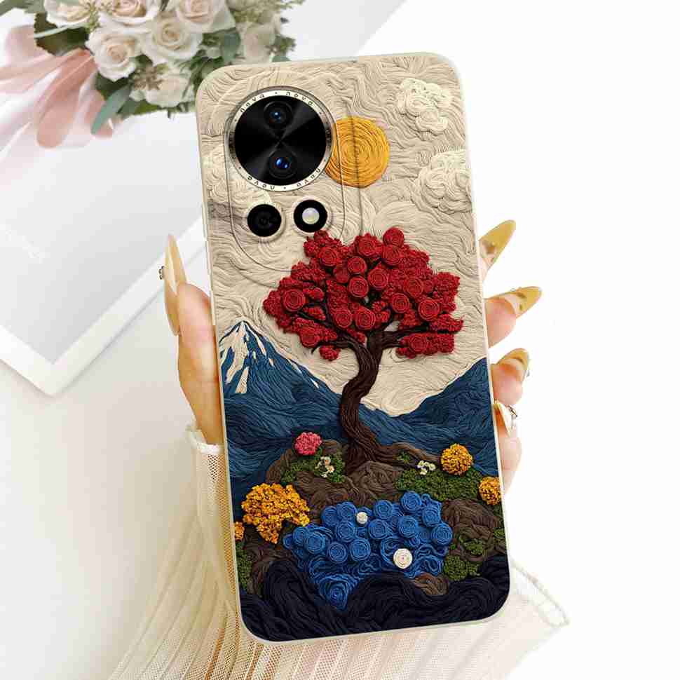 Neu Für Huawei nova 12 5G BLK-AL00 Hülle Luxus Blume Schmetterling Silikon Rückseite Für Huawei Nova12 5G Handyhüllen Bumper