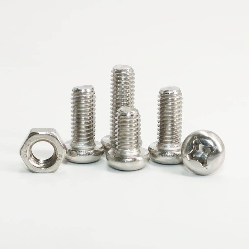 Hex Head Screw M1 M1.2 M1.4 M1.6 M2.5 M3 304 Stainless Steel Phillips Round Head Cross Hexagon Bolt Nut for Motherboard PCB Set