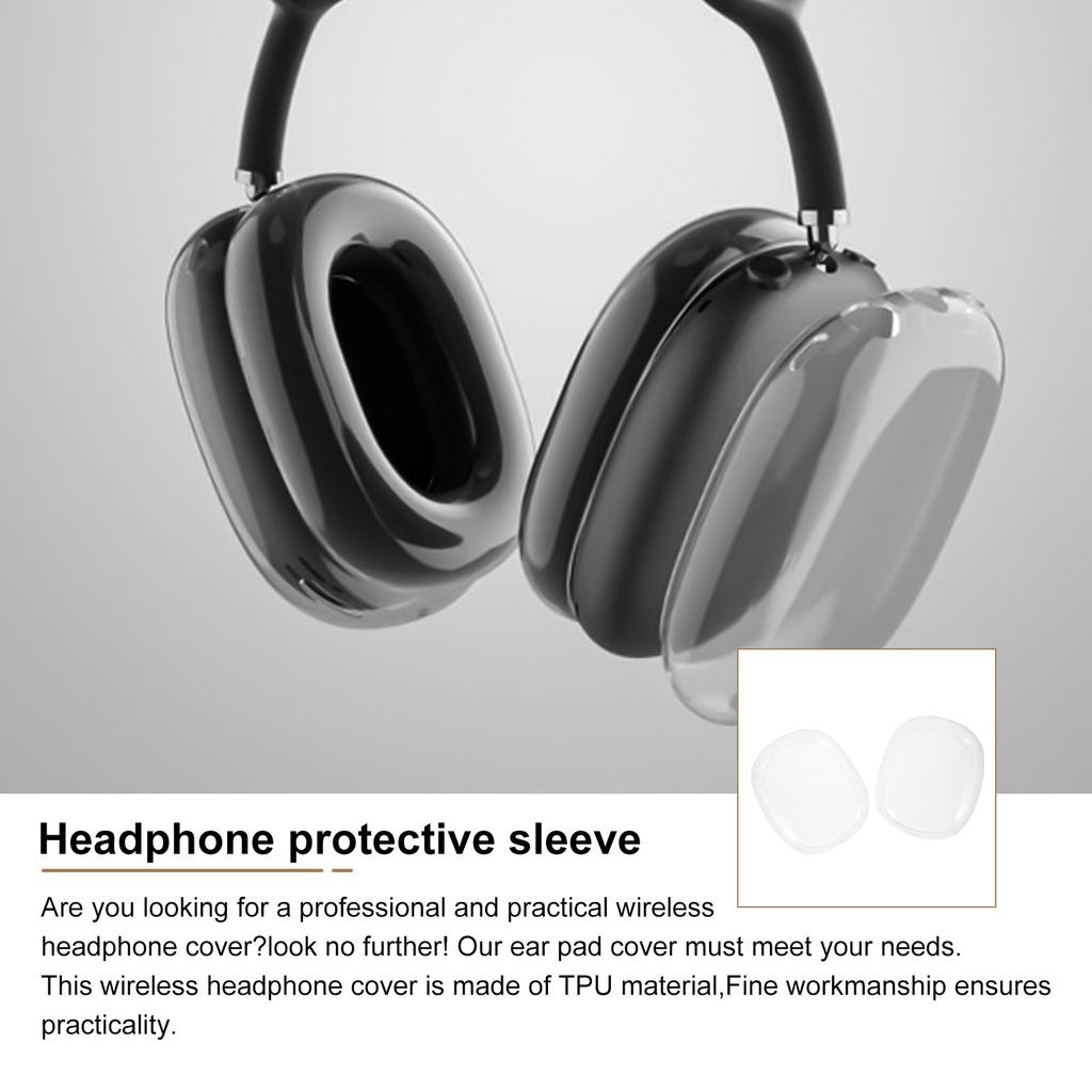 1Pair Earphone Silicone Cover Tpu Wireless Headphone Protective Case Sweat Resistant Ear Pad Protector Detachable Ear Cushion