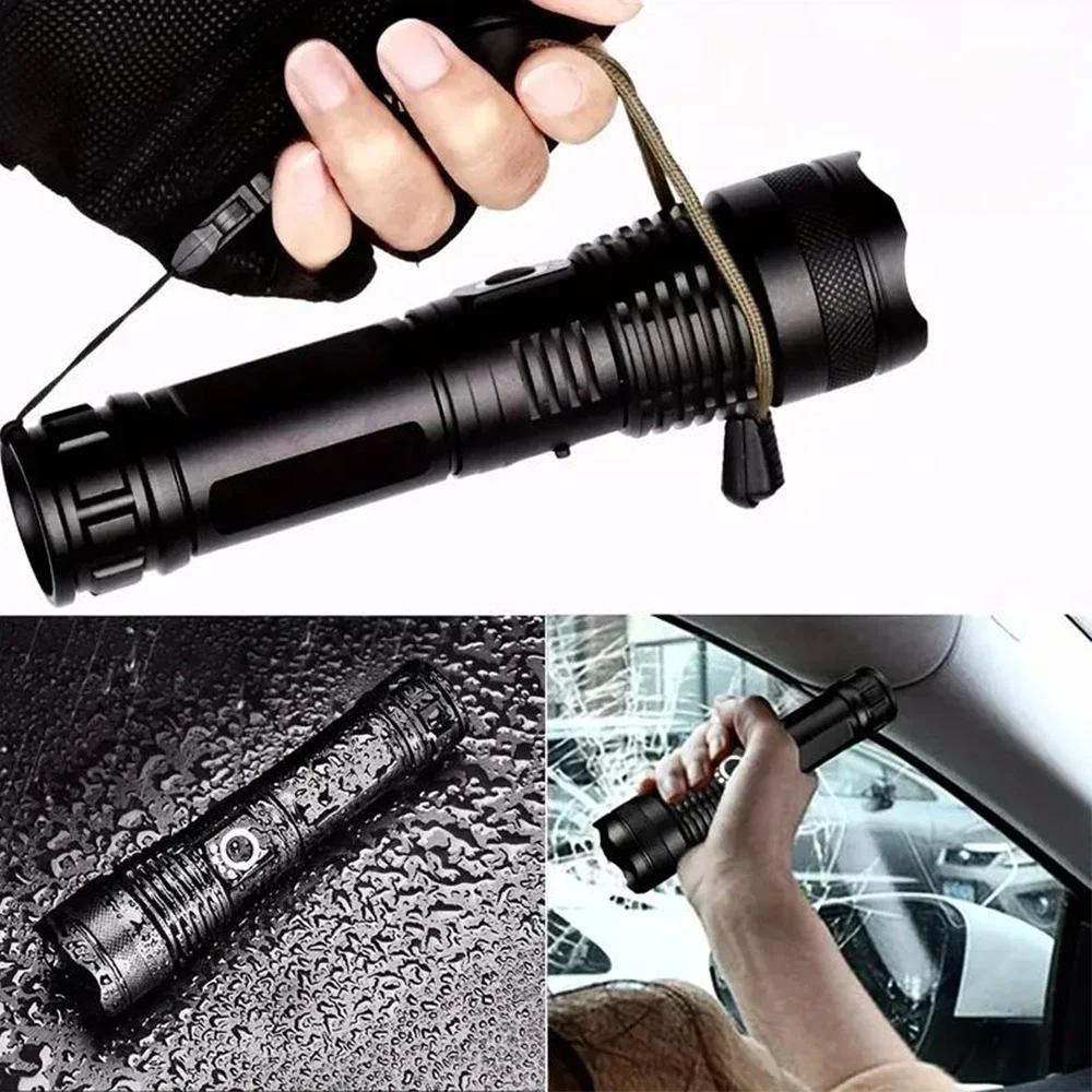Flash Light Portable Rechargeable Spotlights High Power Rechargeable Led Flashlight Camping Ultra Powerful Flashlight Lamp Work