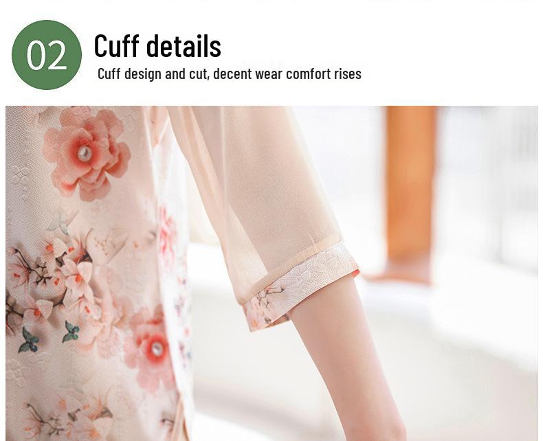New Chinese Trend T-shirt for Middle-aged Women: Summer Loose Fit, Tummy-covering, Age-defying Seven-quarter Sleeves