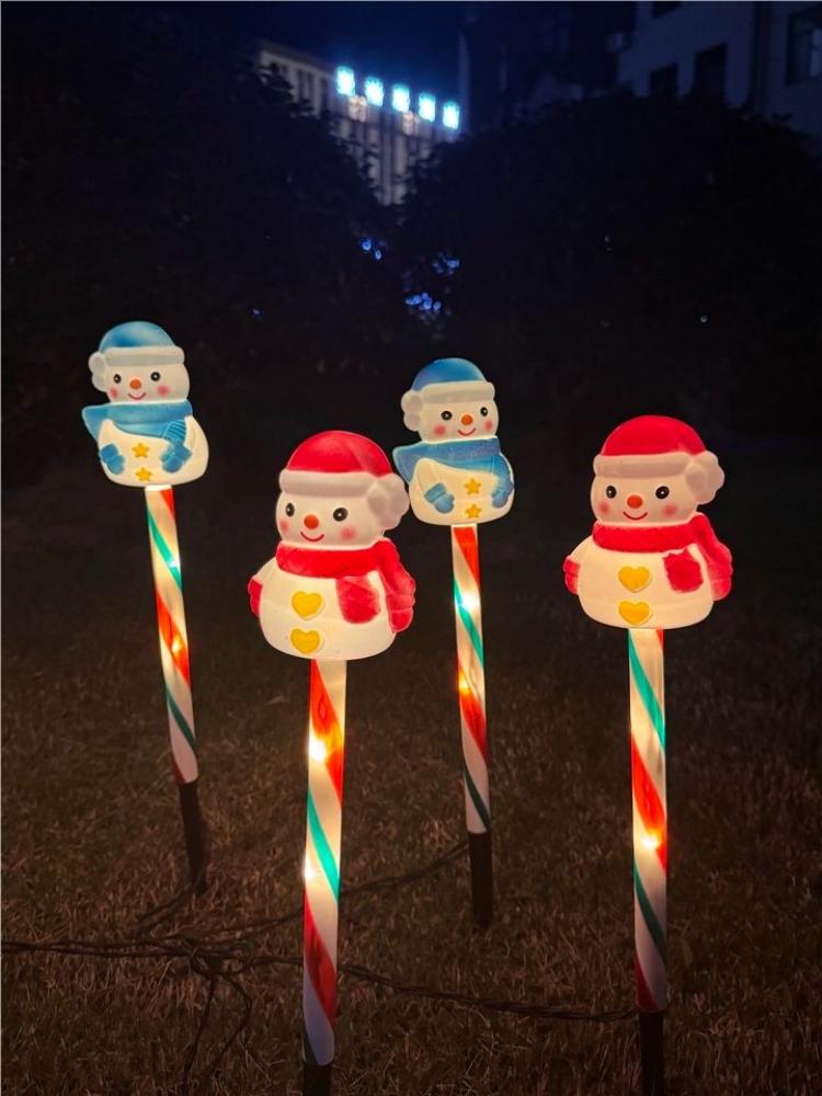 Xiaomi Solar Christmas Snowman Candy Lights 1 in 5 Outdoor Garden Stake Lights Warm White 8 Modes Yard Lawn Path Holiday Decorations