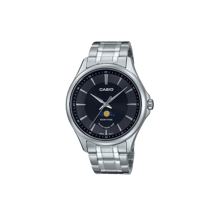 

Casio 50M Waterproof Quartz Movement Stainless Steel Watch Men watches Black MTP-M100D-1A Black Dial