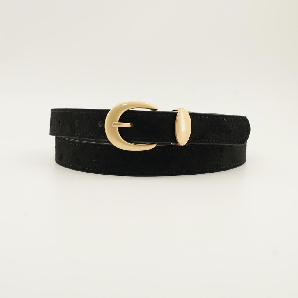 Retro Frosted Women's Faux Suede Belt, Versatile Jeans Accessory
