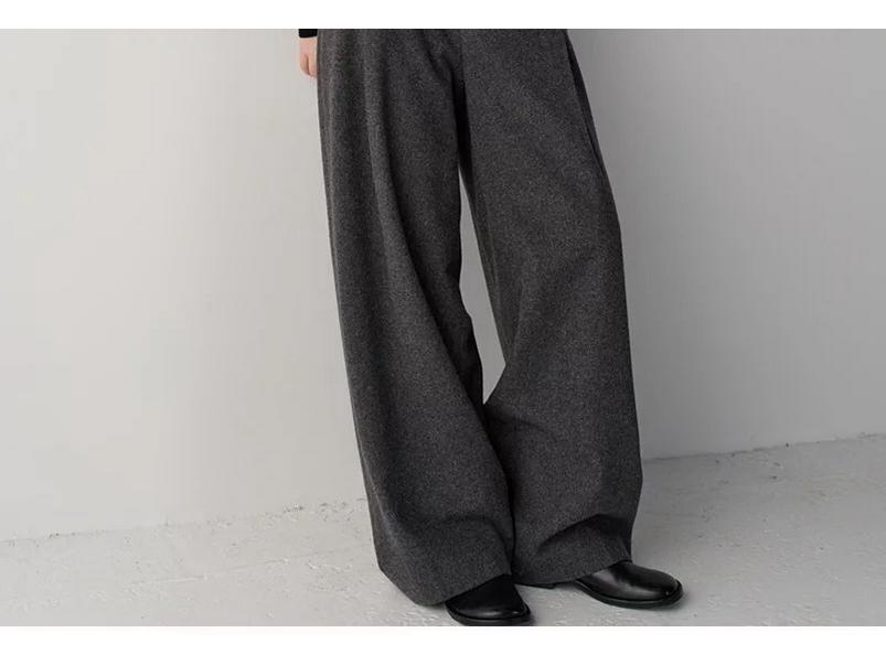 Façade Pattern High Waist Wide-Leg Casual Suit Pants for Women - Slimming, Floor-Length, Spring & Autumn Style