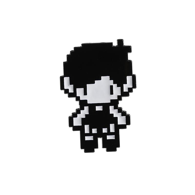 RPG Game Omori Pixel Figure Enamel Pin Anime Cosplay Omori Aubrey Kel Hero Sunny Metal Brooches Lapel Badge Funny Jewelry Gifts