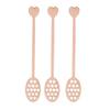 3 Pezzi Cucchiaio Miele Faggio Elaborato Motivo a Cuore Mescolatore in Legno Facile da Pulire Durevole Bastoncino per Nectar