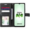 Coque de protection - booling - pour samsung galaxy a14 4g/5g - effet cuir noir - antichoc - portefeuille