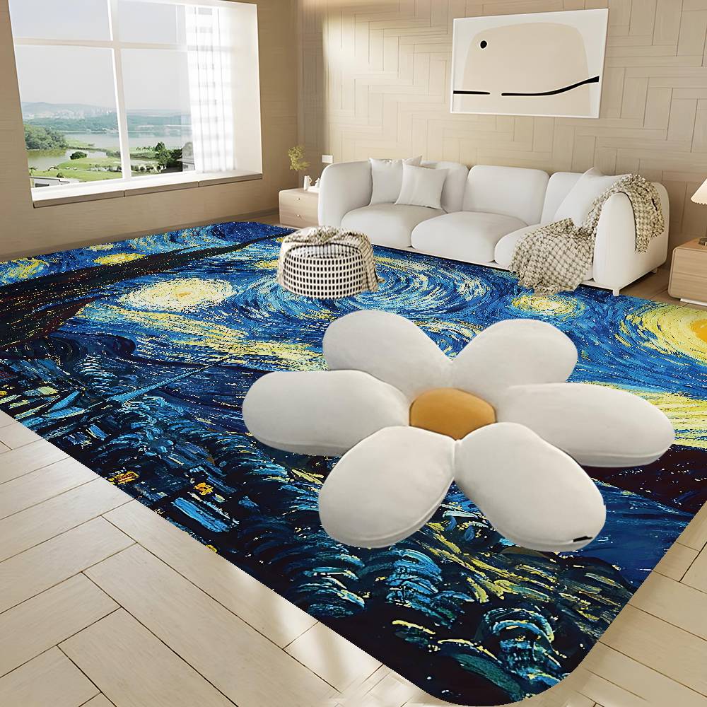 Starry Night Van Gogh Art Room Mats Nordic Style Home Doormat Bathroom-Toilet Mats Bedroom Hotel Decor Mat